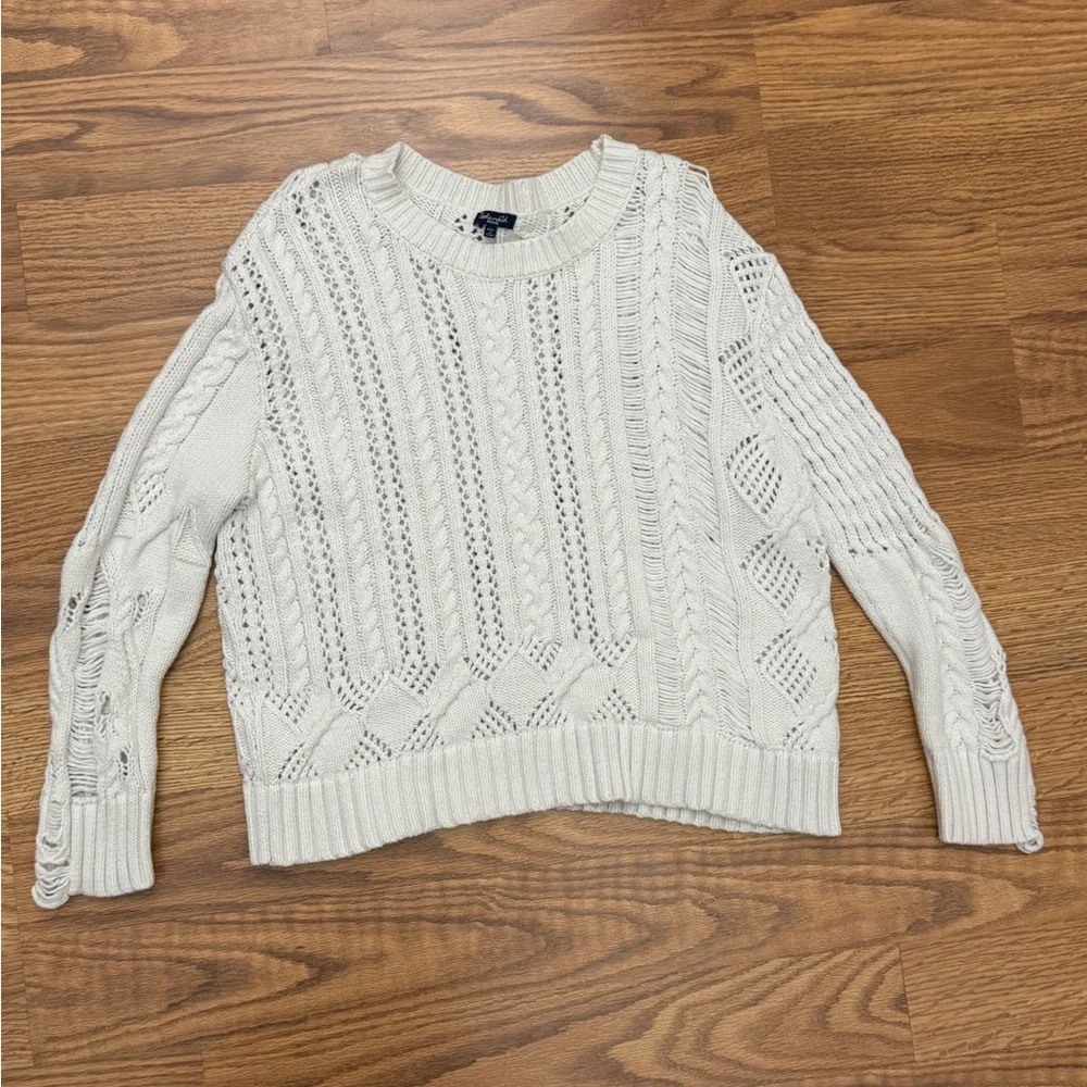 Splendid White Cable Knit Sweater Women’s M